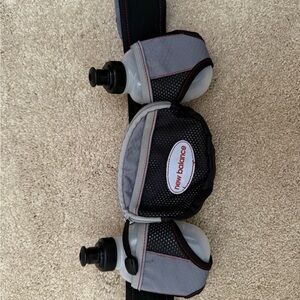 New Balance Black and Gray Running Belt with Bottles